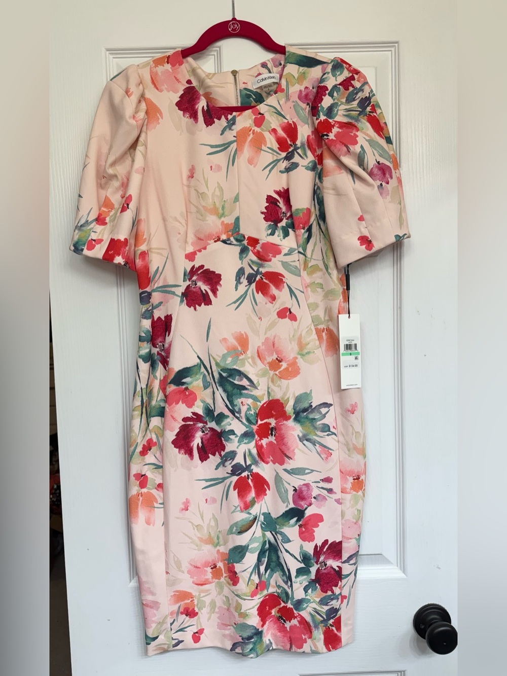 Calvin Klein Pink Floral Midi Dress 8